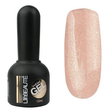 Гель-лак Lilly Beaute №15, 12 мл персиковый с золотыми блестками
