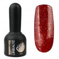 Гель-лак Lilly Beaute №132, 12 мл красно-малиновый с золотыми блестками