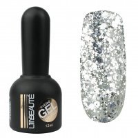 Гель-лак Lilly Beaute №156, 12 мл полупрозрачный с круными серебристыми блестками
