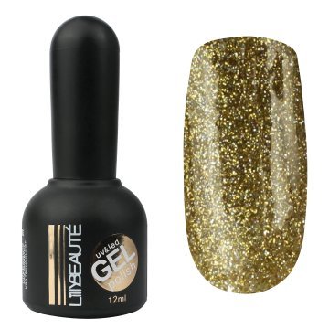 Гель-лак Lilly Beaute №166, 12 мл темное плотное золото