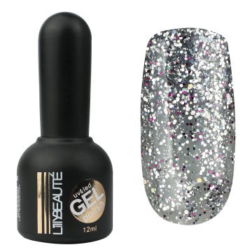 Гель-лак Lilly Beaute №178, 12 мл полупрозрачная и разноцветными блесками