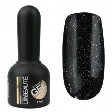 Гель-лак Lilly Beaute №204, 12 мл черный с блестками