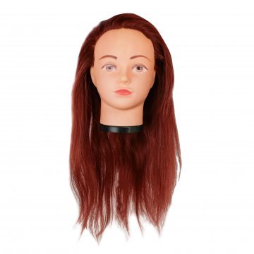 Голова учебная для причесок,искусственный волос 50-55 см,бордовый
