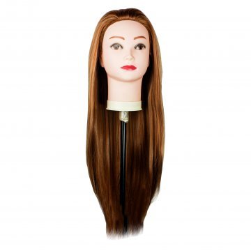 Голова учебная для причесок,30% натуральных волос,длина 65-70 см, цвет светлый каштан