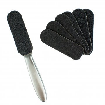 Терка педикюрная со сменными файлами металлическая ручка CC3