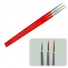 Набор кистей для рисования (3шт) красная ручка
