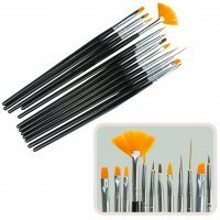 Набір пензлів (12шт) для розпису чорна ручка