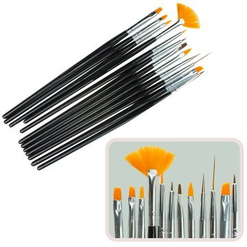 Набір пензлів (12шт) для розпису чорна ручка