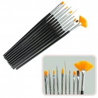 Набор кистей для росписи (10шт) черная ручка