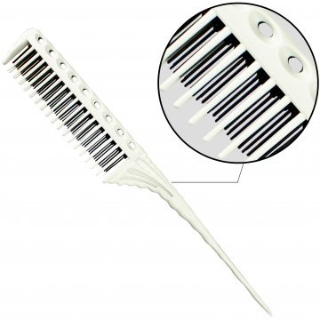 Гребень для волос пластиковый с линейкой и ручкой COMB Y10-150 Белый Гребень для волос пластиковый с линейкой и ручкой COMB Y10-150 Белый