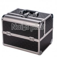 Алюминиевый кейс для косметики черный квадрат