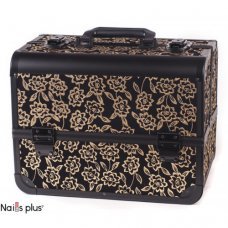 Чемодан Бархат «бежевые цветы»