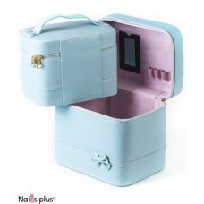 Набор косметичек нежно голубой с бантом 2 в 1