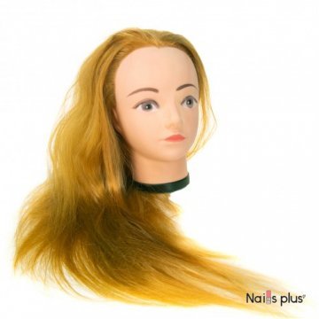Голова учебная для причесок,искусственный волос 50-55 см,золотистый