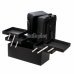 Профессиональный кейс для косметики с вынимающимся органайзером, черный тканевый