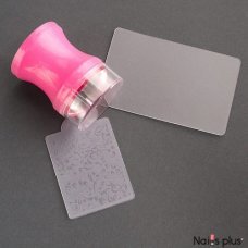 Печать силиконовая с трафаретом розовая