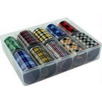 Фольга для ногтей большая в кон-ре (10шт) Цветная клетка