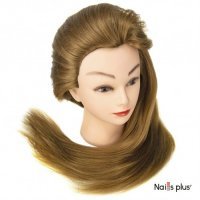 Голова учебная 30% натуральных волос, русая