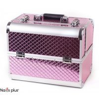 Чемодан мастера металлический розовый