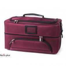 Чемодан текстильный бордовый