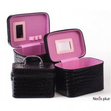 Набор косметичек 3в1«черно-розовый крокодил»