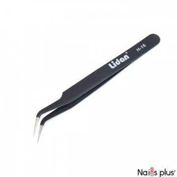 Пинцет для ресниц LIDAN изогнутый черный