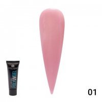 Полигель (акригель) poly uv gel eln global fashion №01 30 мл, светлый нежно-розовый