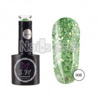 Гель-лак SaMi Laser Shine, Зеленый блеск, 8 мл, Laser-008