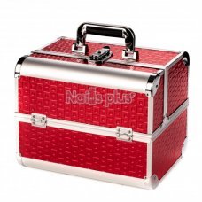 Алюминиевый кейс для косметики, красный квадрат