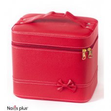 Набор косметичек 2 В 1 красный с бантом