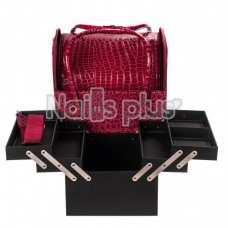 Бьюти Кейс для косметики, лаковый cherry crocodile не включать